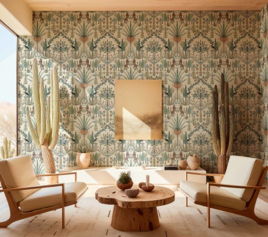 Coordonne Wallpaper Oasis Villa - Emerald