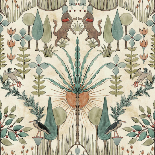 Coordonne Wallpaper Oasis Villa - Emerald