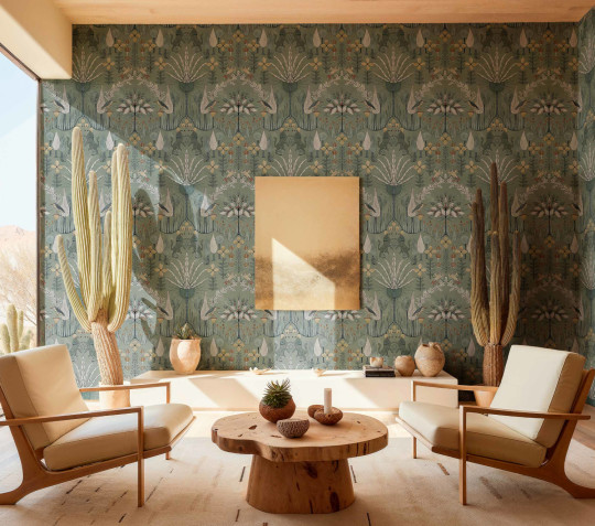 Coordonne Papier peint Oasis Villa - Celadon