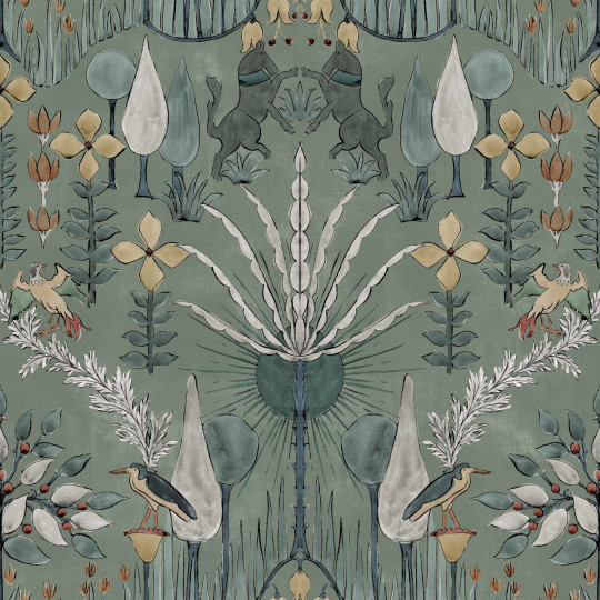 Coordonne Papier peint Oasis Villa - Celadon