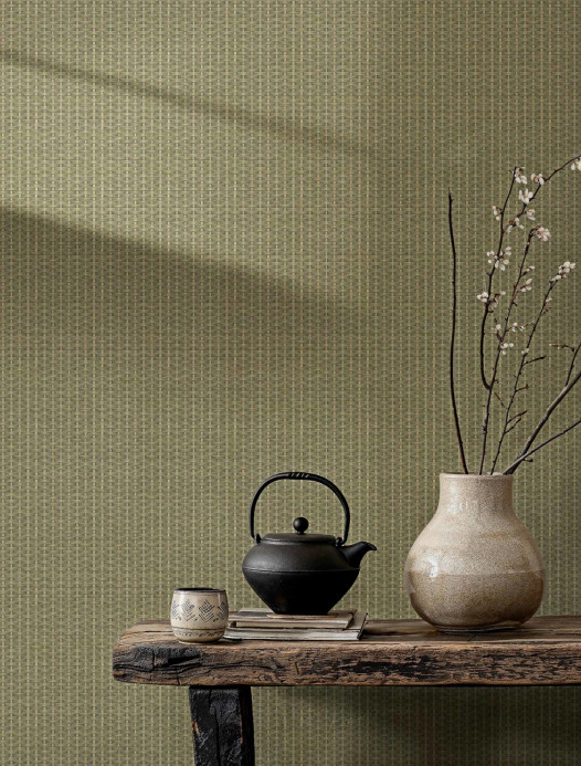 Coordonne Papier peint Kuba Raffia - Leaves
