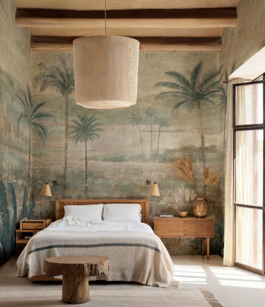 Coordonne Papier peint panoramique Draa Palms Bamboo - Sage