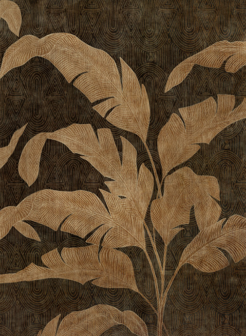 Coordonné Papier peint panoramique Leaves Shadow - Gold