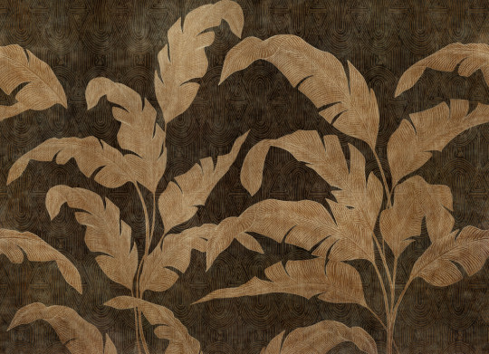 Coordonné Papier peint panoramique Leaves Shadow - Gold