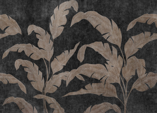 Coordonné Wandbild Leaves Shadow - Silver