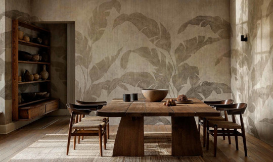 Coordonne Papier peint panoramique Leaves Shadow Bamboo - Stone