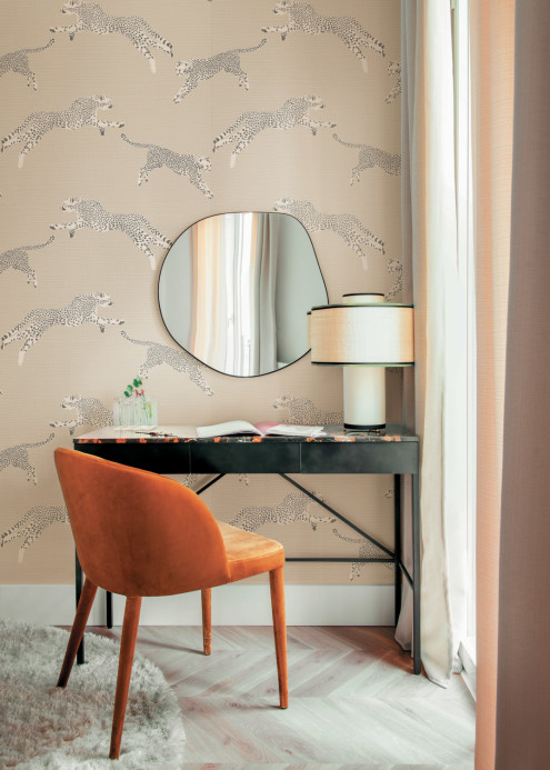 Jannelli & Volpi Wallpaper Leaping Cheetah Grasscloth