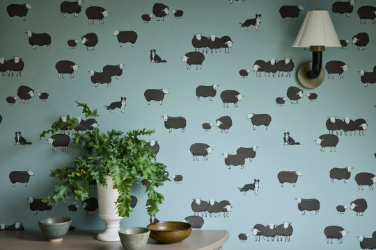 Little Greene Tapete Nip & Lassie - Celestial Blue