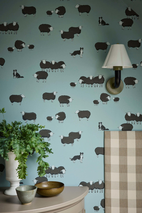 Little Greene Tapete Nip & Lassie - Celestial Blue