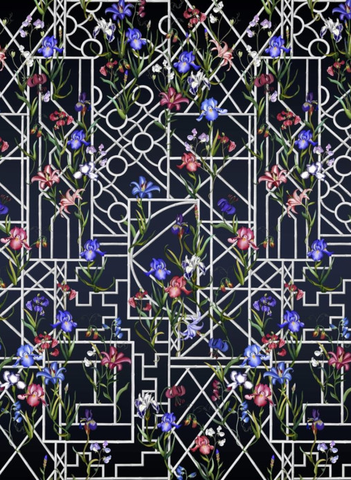 Christian Lacroix Carta da parati Fretwork Garden Panoramic - Indigo