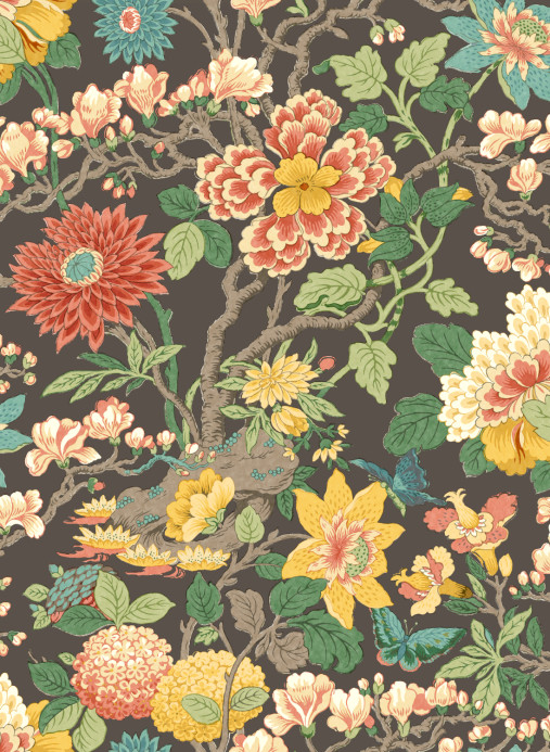 GP & J Baker Tapete Little Magnolia - Charcoal/ Jewel