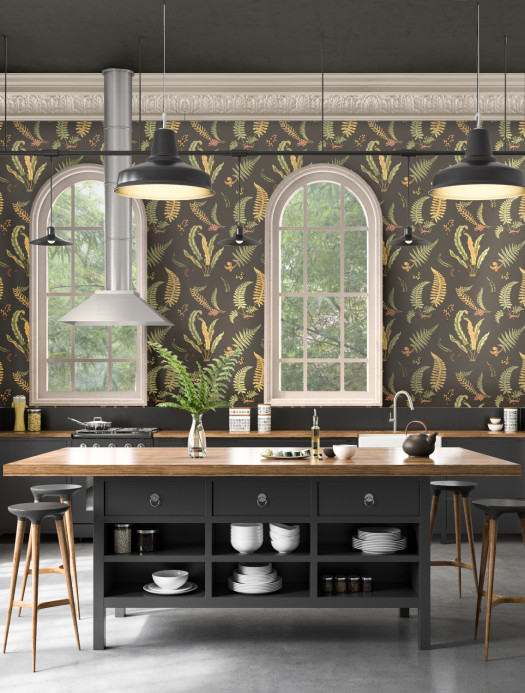 GP & J Baker Tapete Ferns - Charcoal