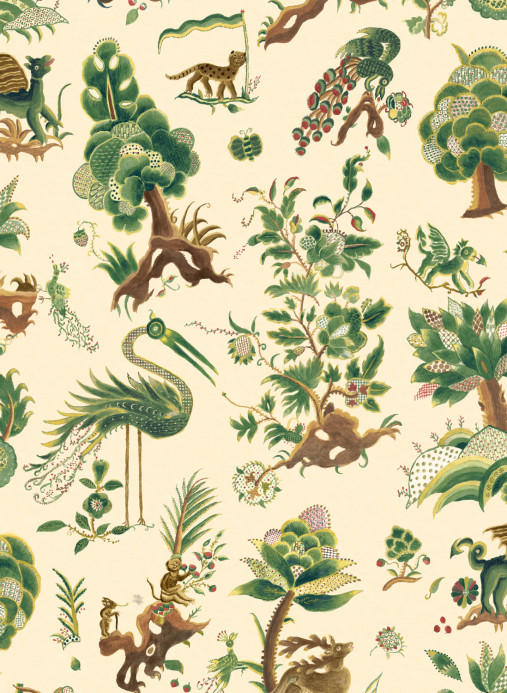 GP & J Baker Tapete Grand Gertrude - Document Green