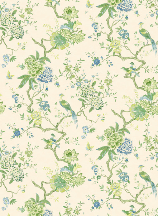 GP & J Baker Tapete Oriental Bird - Green/ Blue