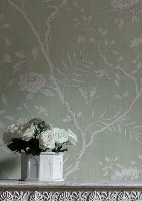 Lewis & Wood Tapete Jasper Peony - Eau de Nil