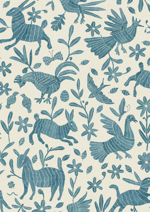 Lewis & Wood Tapete Otomi - Bluebird