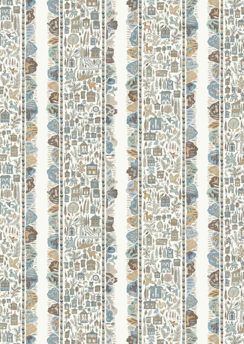 Lewis & Wood Wallpaper Ravi Ribbon - Aqua Vita