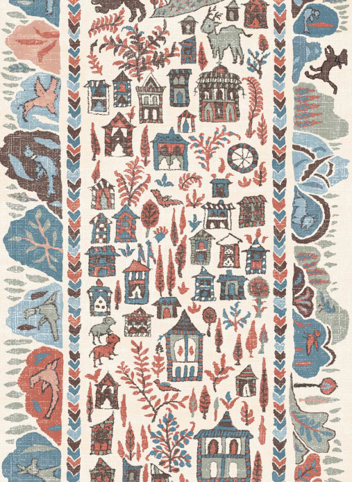 Lewis & Wood Wallpaper Ravi Ribbon - Blue Almond