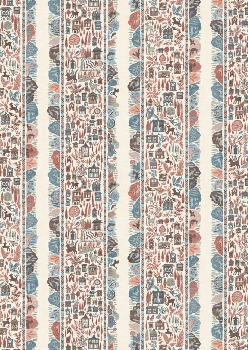 Lewis & Wood Wallpaper Ravi Ribbon - Blue Almond