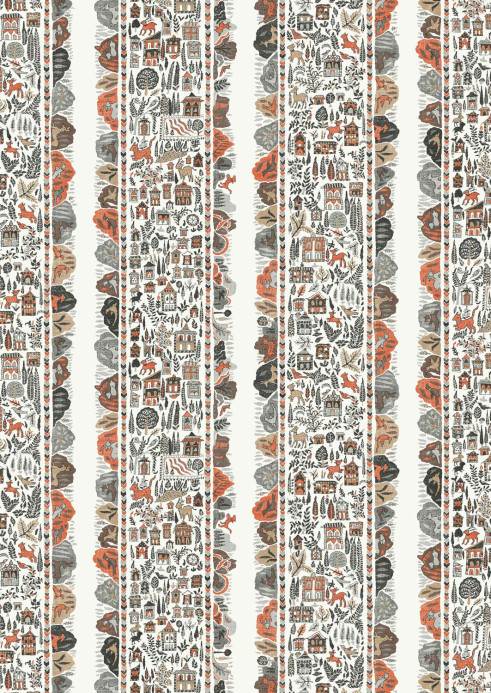 Lewis & Wood Wallpaper Ravi Ribbon - Satsuma Soot