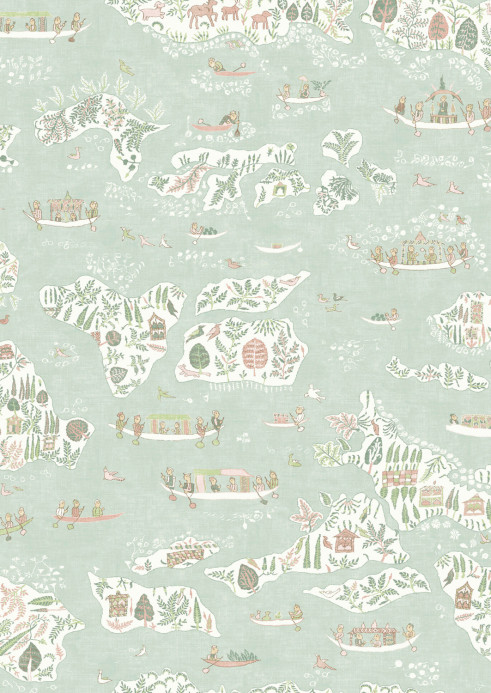 Lewis & Wood Tapete Regatta - Pistachio Rose