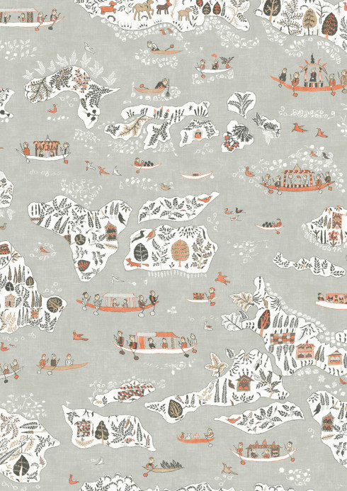 Lewis & Wood Tapete Regatta - Satsuma Soot