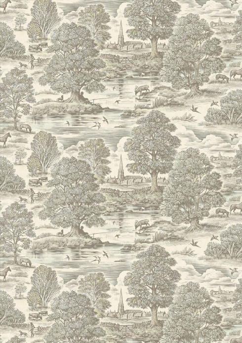 Lewis & Wood Wallpaper Royal Oak - Aquatint