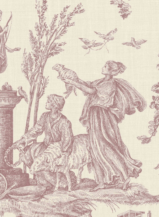 Lewis & Wood Tapete Toile Baptiste - Cerise