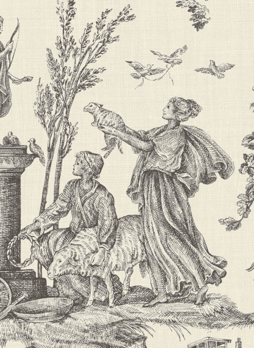Lewis & Wood Wallpaper Toile Baptiste - Douce Noir