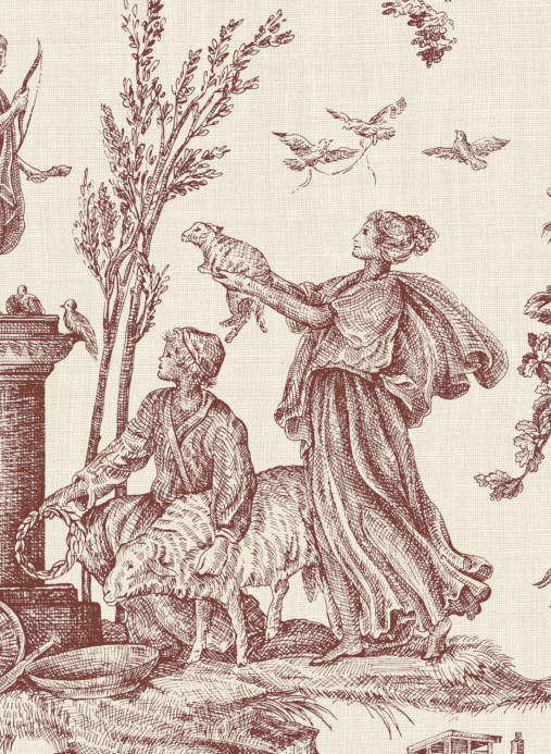 Lewis & Wood Wallpaper Toile Baptiste - Rhone
