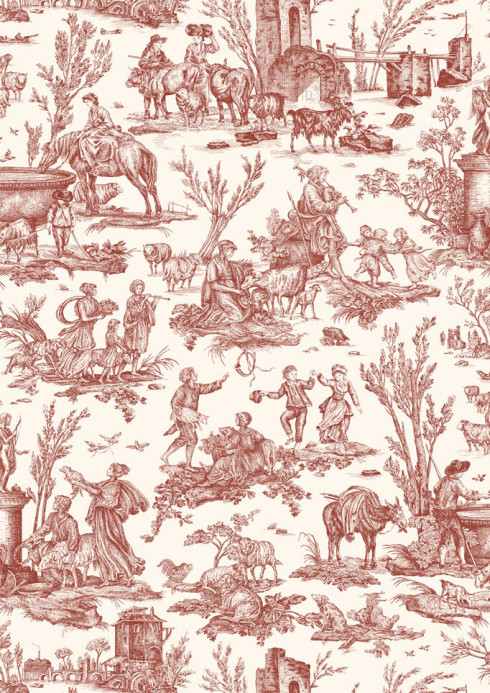 Lewis & Wood Wallpaper Toile Baptiste - Rhone
