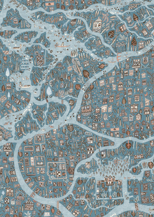 Lewis & Wood Wallpaper Utopia - Blue Almond