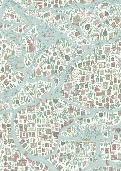 Lewis & Wood Tapete Utopia - Pistachio Rose