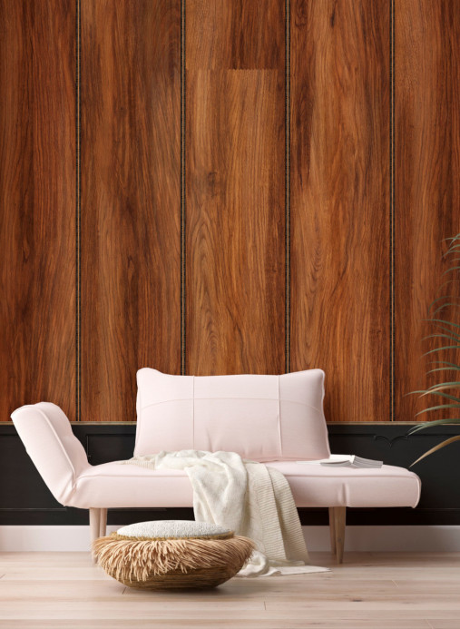 NLXL Carta da parati Wood Panel Mahogany