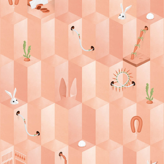 NLXL Wallpaper Pink Carrot - SUZ-01