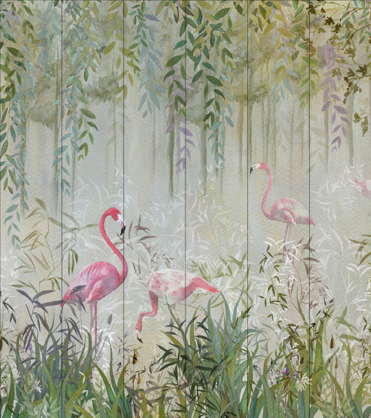 NLXL Wandbild Flamingo Garden - 06 Drops