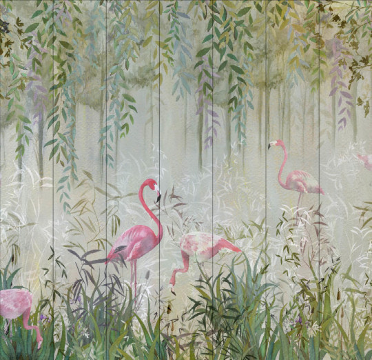 NLXL Wandbild Flamingo Garden - 07 Drops
