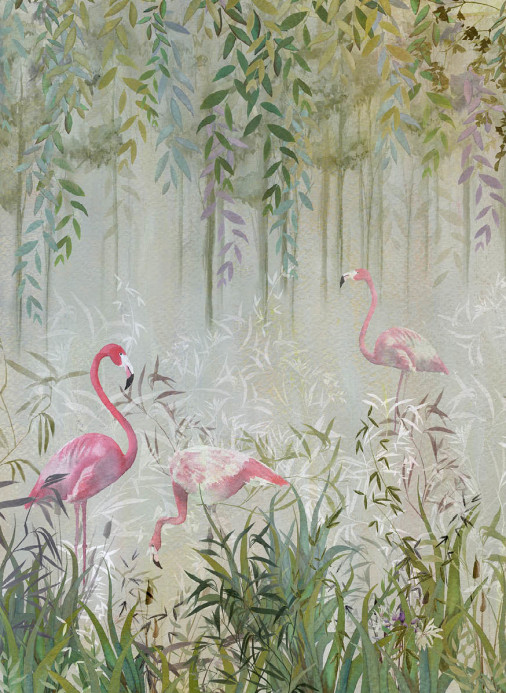 NLXL Papier peint panoramique Flamingo Garden