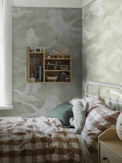 Boråstapeter Studio Papier peint panoramique Clouds Swans - 9414W