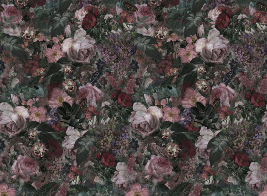 Boråstapeter Studio Carta da parati panoramica Dark Floral