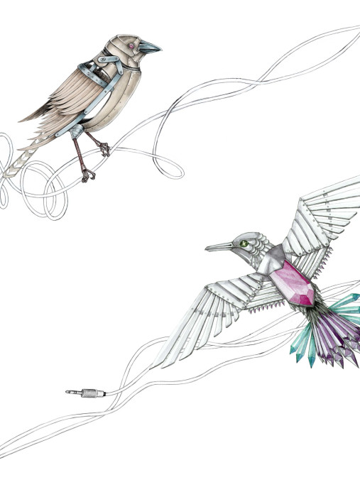 Boråstapeter Studio Mural Mechanical Birds - 9532W