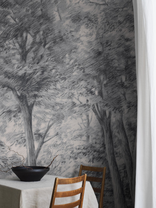 Boråstapeter Studio Mural Sketch of Trees