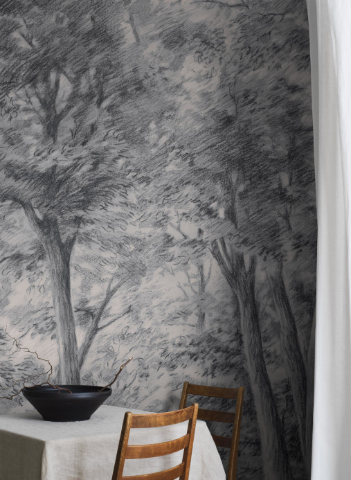 Boråstapeter Studio Mural Sketch of Trees