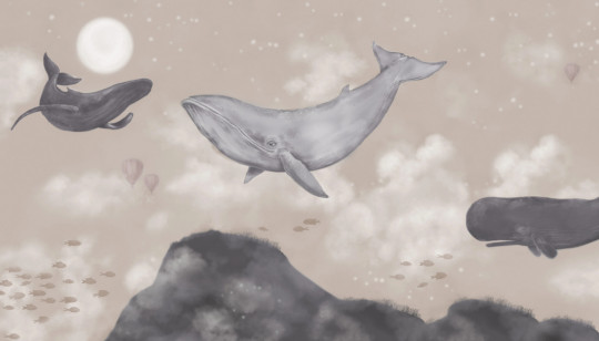 Boråstapeter Studio Wandbild Whales in the Sky - 9456W
