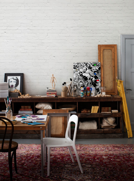 Boråstapeter Studio Mural White Brick Wall