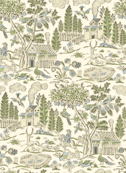 GP & J Baker Tapete Home Park - Soft Green/ Blue