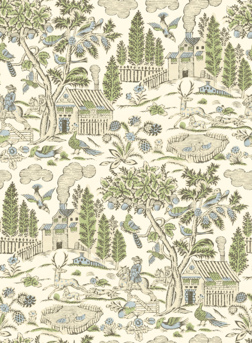 GP & J Baker Tapete Home Park - Soft Green/ Blue