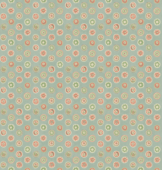 GP & J Baker Tapete Court Buttons - Aqua/ Red