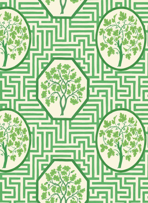 GP & J Baker Papier peint Royal Maze - Royal Green