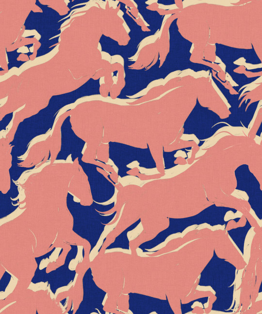 Coordonné Tapete Galope - Cobalt